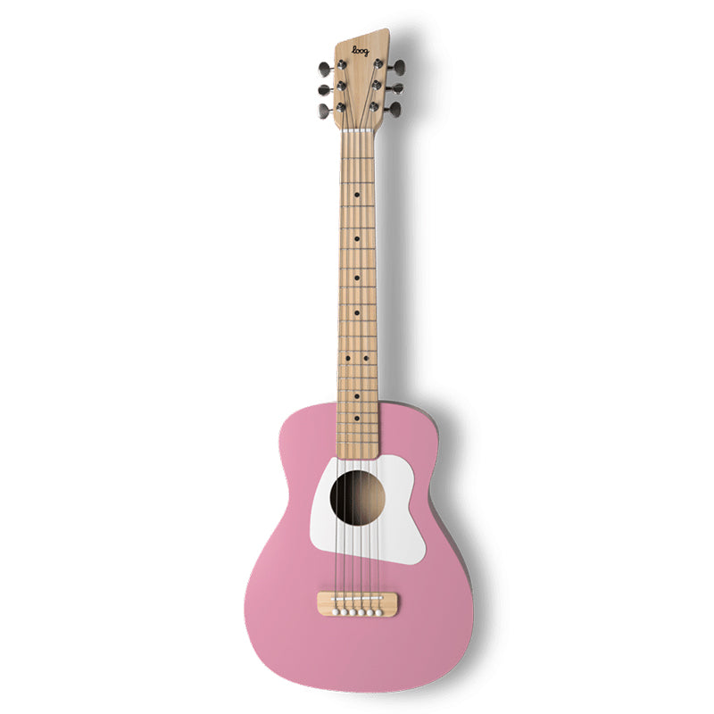 Loog Pro VI Acoustic Guitar in Pink - Best 1st Guitar for Kids