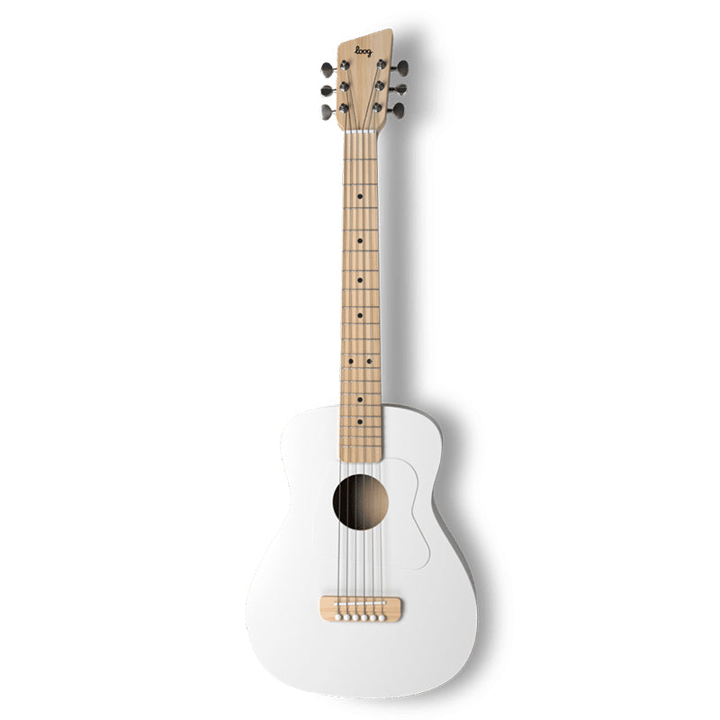 Loog Pro VI Acoustic Guitar in White - Best 1st Guitar for Kids