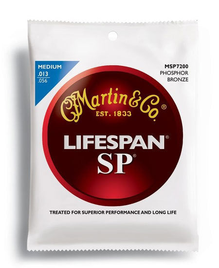 Martin SP Lifespan 92/8 Phosphor Bronze Medium Guitar String Set (13-56)