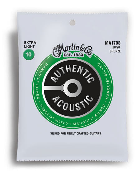 Martin Authentic Acoustic Marquis Silked 80/20 Bronze Extra Light Guitar String Set (10-47)