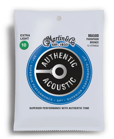 Martin Authentic Acoustic SP 92/8 Phosphor Bronze Extra Light 12 String Guitar String Set (10-47)