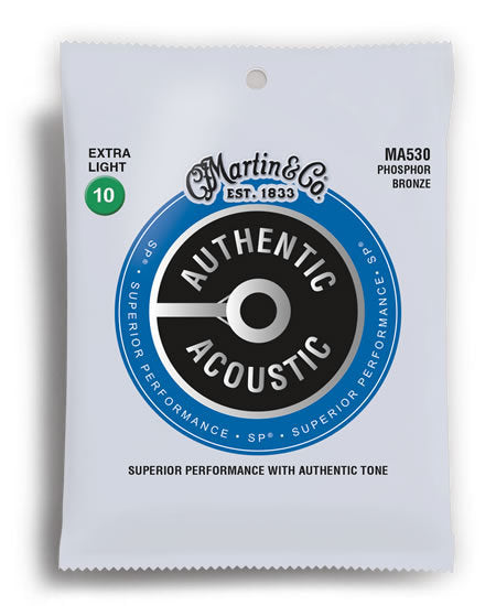 Martin Authentic Acoustic SP 92/8 Phosphor Bronze Extra Light Guitar String Set (10-47)