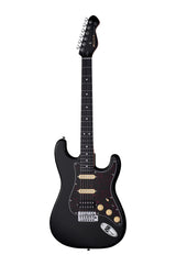 Mooer MSC10 ST-Style Electric Guitar in Black with Tortoise Scratch Plate