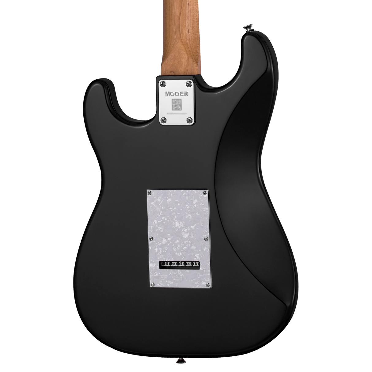 Mooer MSC10 ST-Style Electric Guitar in Black with White Scratch Plate