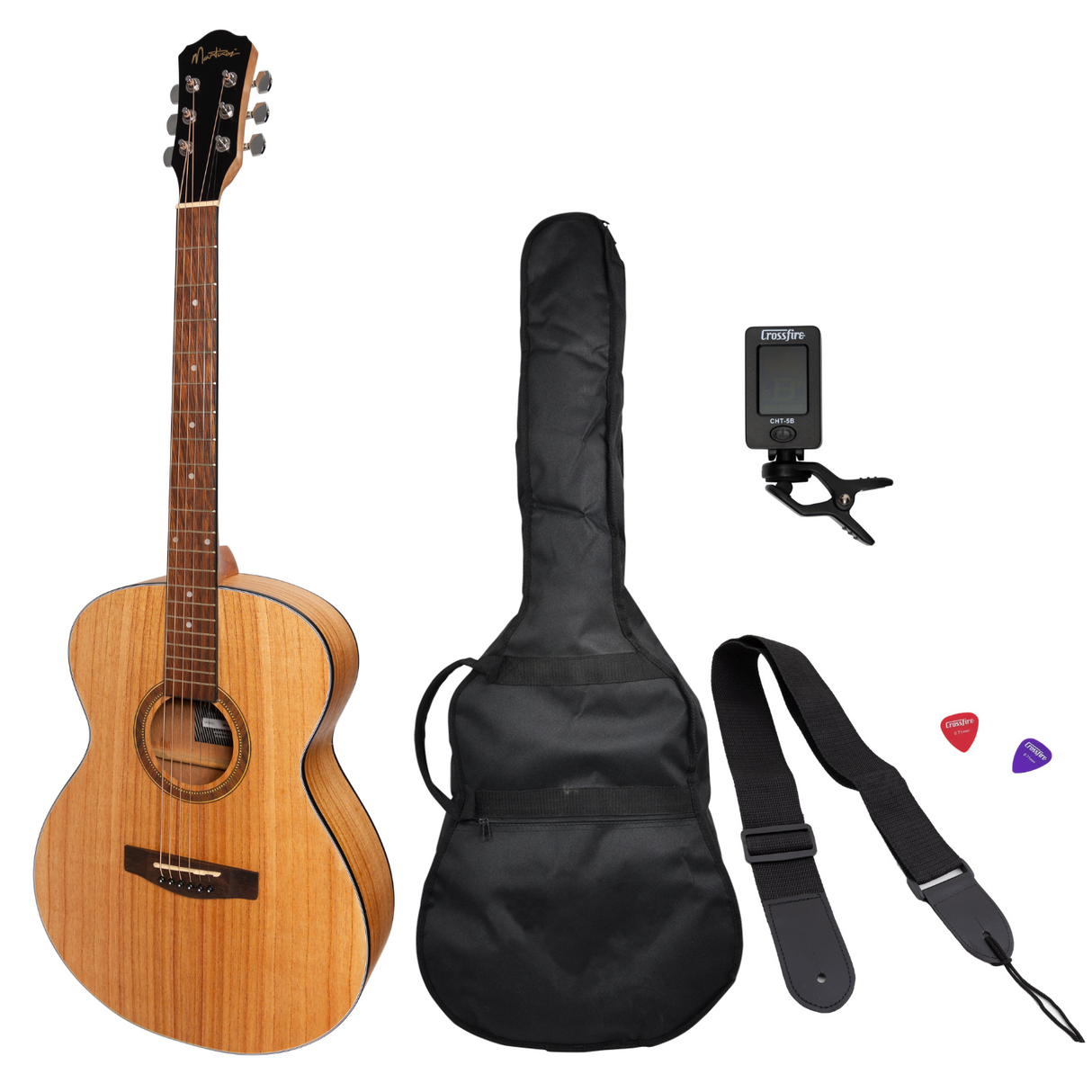 Martinez '41 Series' Folk Size Acoustic Guitar Pack (Mindi-Wood)