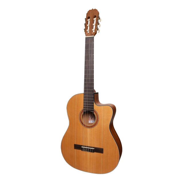 Martinez 'Natural Series' Solid Cedar Top Acoustic-Electric Classical Cutaway Guitar (Open Pore)-MNCC-15S-COP