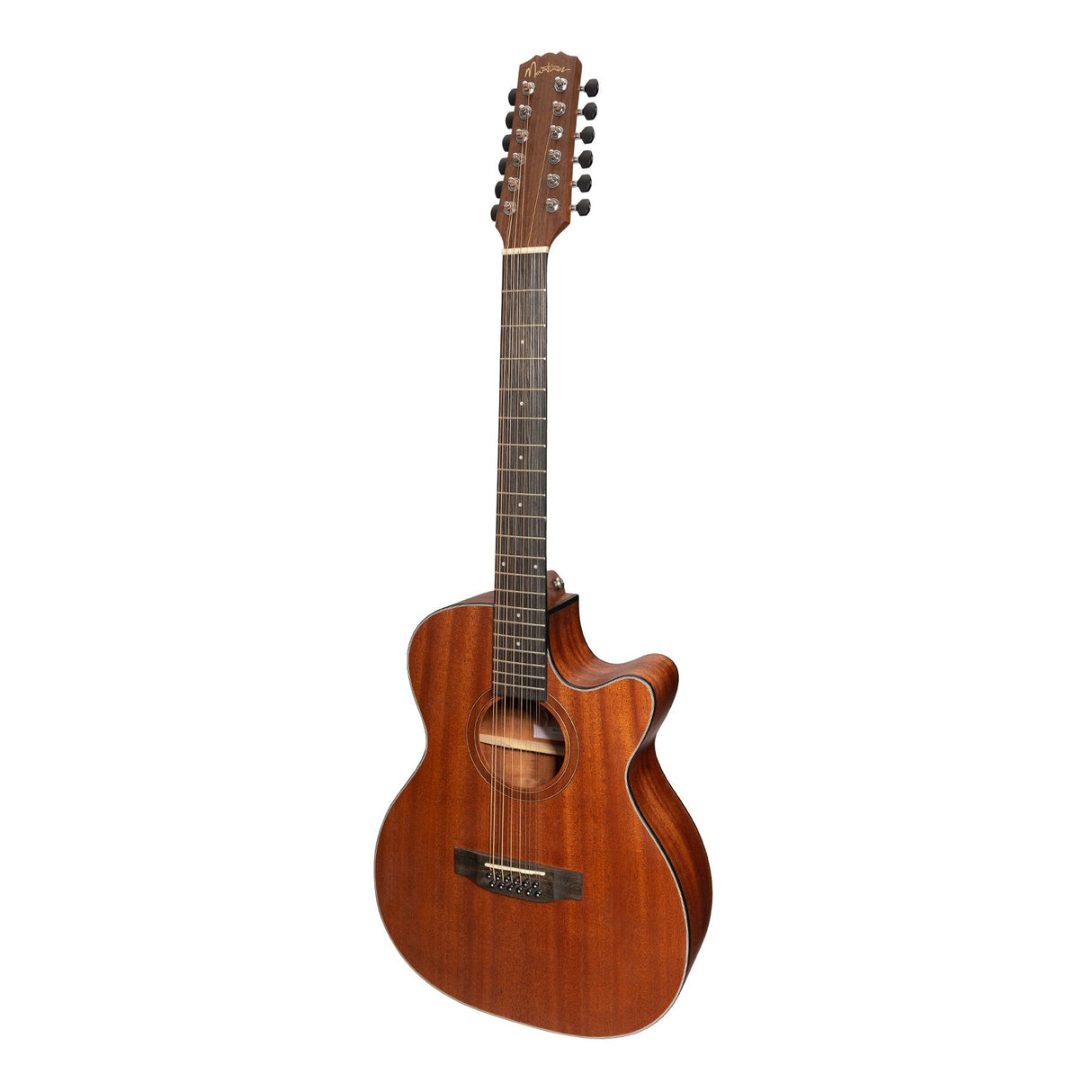 Martinez 'Natural Series' Solid Mahogany Top 12-String Acoustic-Electric Small Body Cutaway Guitar (Open Pore) *Left-hand option Available