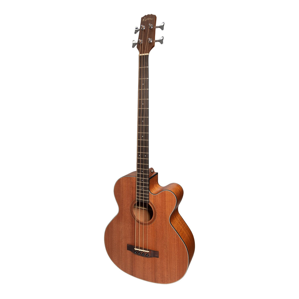 Martinez 'Natural Series' Solid Mahogany Top Acoustic-Electric Cutaway Bass Guitar (Open Pore) *Available in Left-Hand