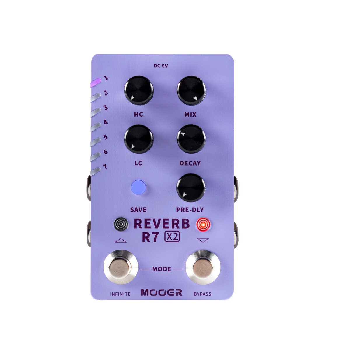 Mooer Dual Footswitch Stereo Reverb X2 Guitar Effects Pedal