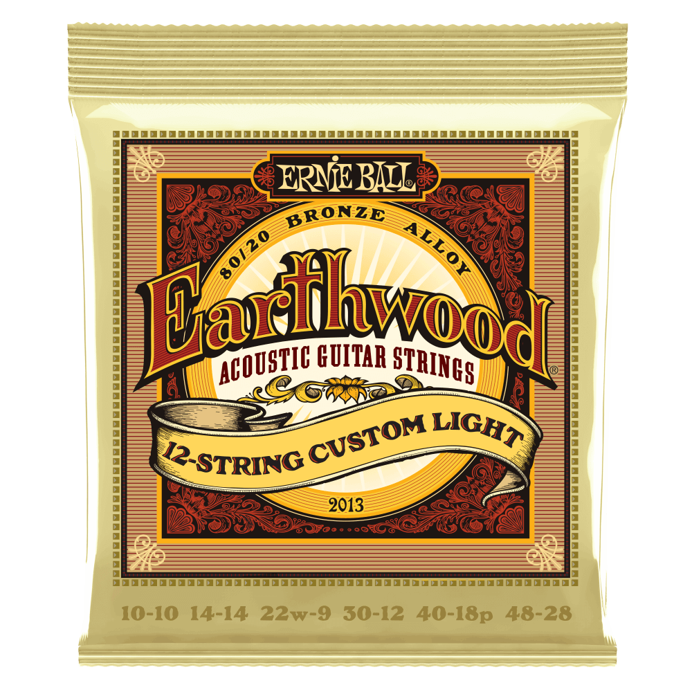 Ernie Ball Earthwood Custom Light 12-String 80/20 Bronze Acoustic Guitar String, 10-48 Gauge