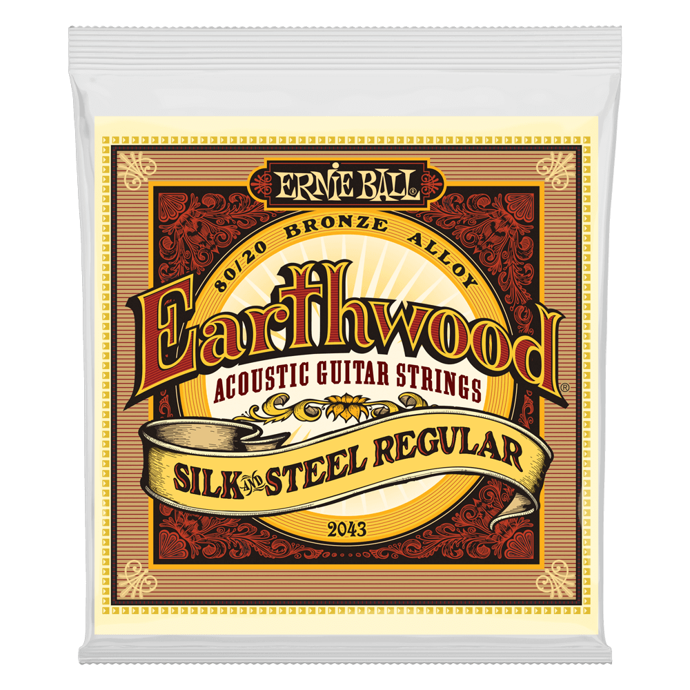 Ernie Ball Earthwood Silk and Steel Regular 80/20 Bronze Acoustic Guitar String, 13-56 Gauge