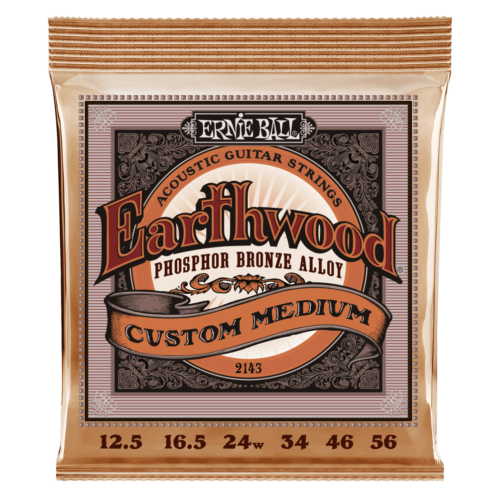 Ernie Ball Earthwood Phosphor Bronze Custom Light Acoustic Guitar String, 11.5 - 54 Gauge