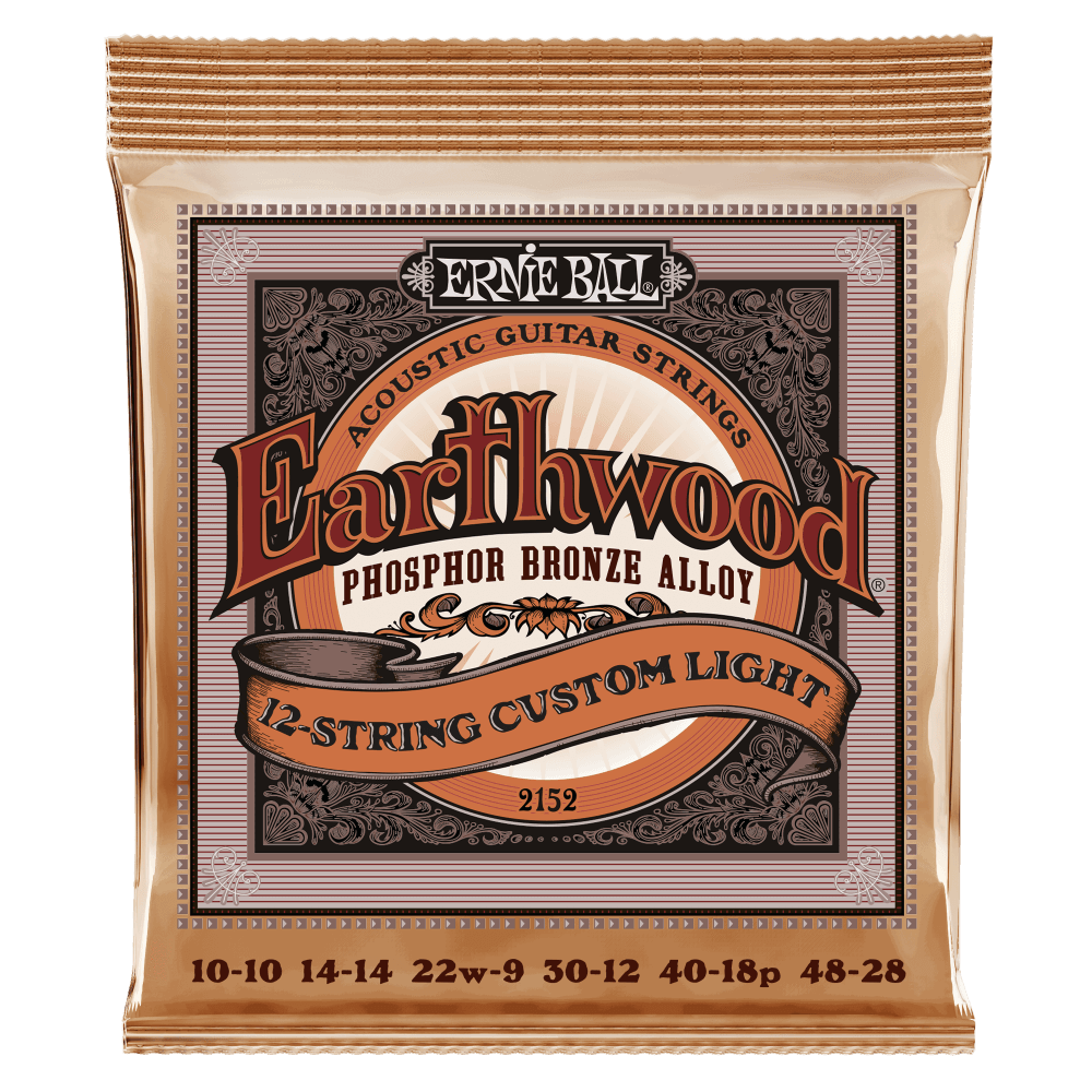 Ernie Ball Earthwood Custom 12-String Light Phosphor Bronze Acoustic Guitar Strings 10-48