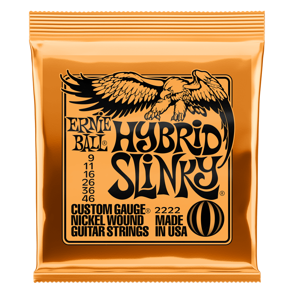 Ernie Ball Hybrid Slinky Nickel Wound Electric Guitar Strings, 9-46 Gauge