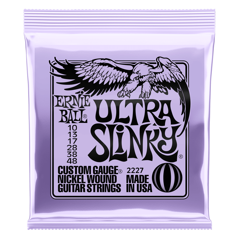 Ernie Ball Ultra Slinky Nickelwound Electric Guitar String, 10-48 Gauge