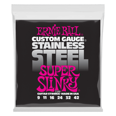 Ernie Ball Super Slinky Stainless Steel Wound Electric Guitar Strings - 9-42 Gauge