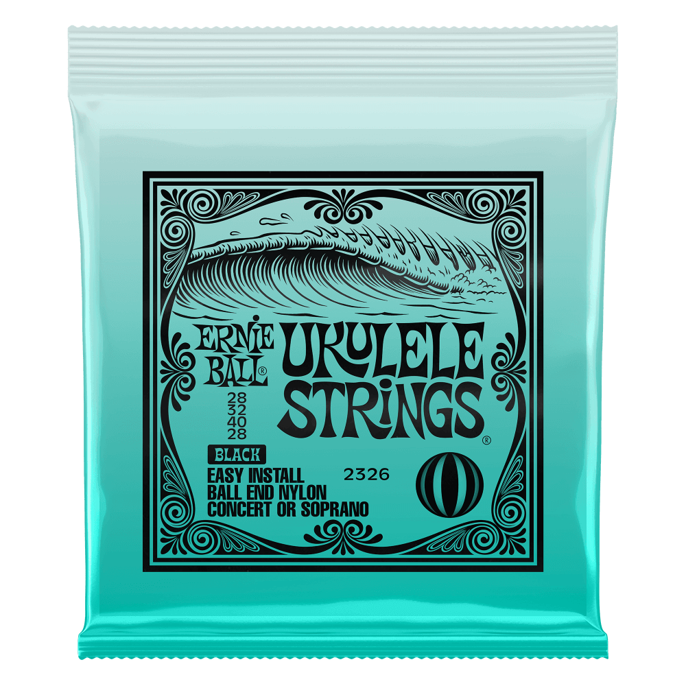 Ernie Ball Concert Nylon Ball End Ukulele Strings, Black