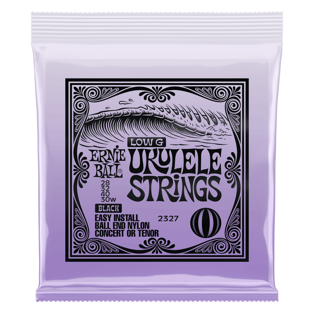 Ernie Ball Concert & Tenor Nylon Ball End Ukulele Strings Wound G - Black