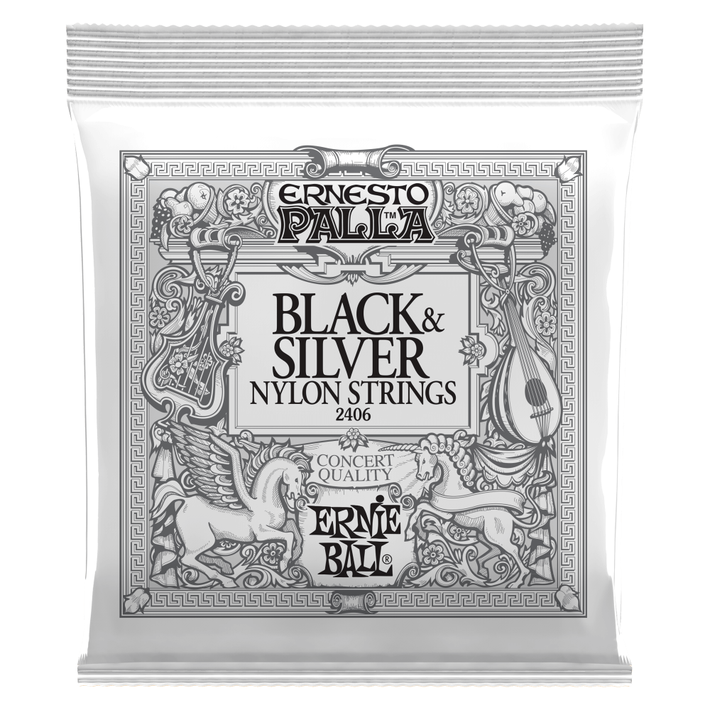 Ernie Ball Ernesto Palla Black and Silver Nylon Classical Guitar String