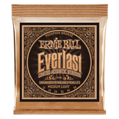 Ernie Ball Everlast Medium Light Coated Phosphor Bronze Acoustic Guitar String, 12-54 Gauge