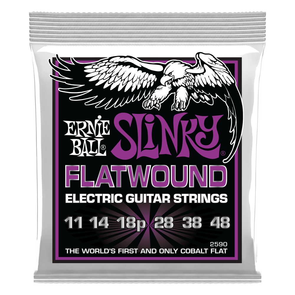 Ernie Ball Power Slinky Flatwound Electric Guitar Strings - 11 - 48 gauge