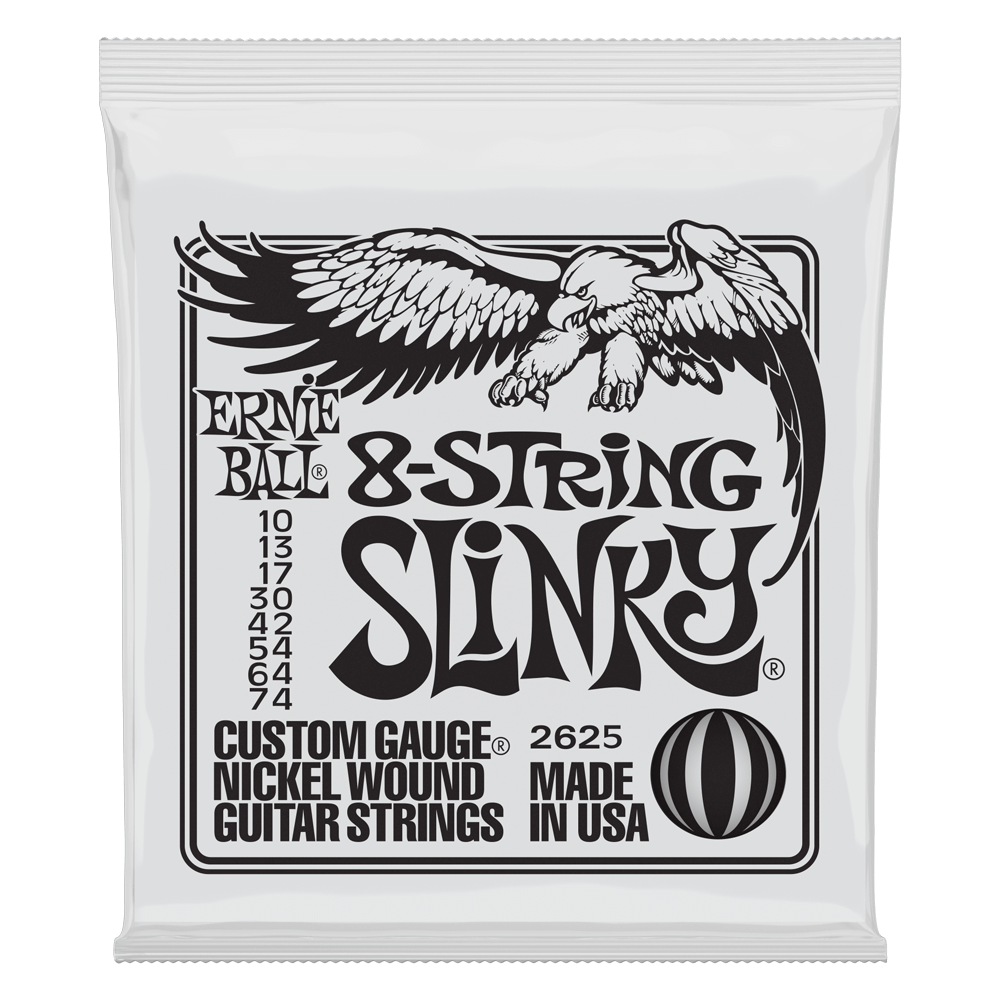 Ernie Ball Slinky Nickel Wound Electric Guitar 8-String 10-74 Gauge