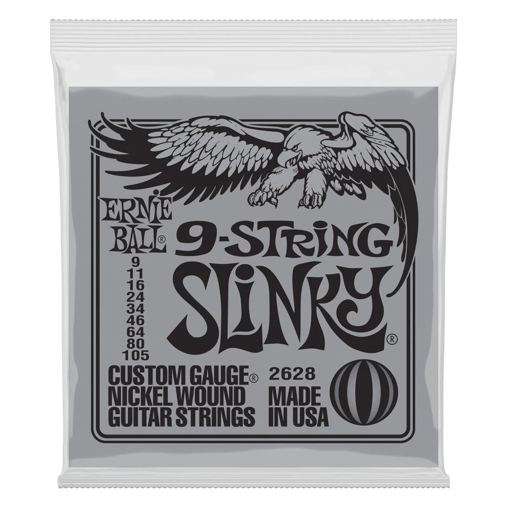 Ernie Ball Slinky Nickel Wound Electric Guitar 9-String 9-105 Gauge