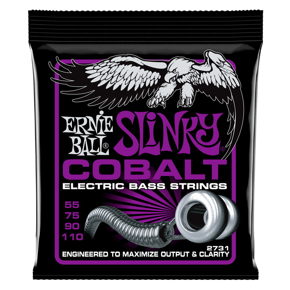 Ernie Ball Power Slinky Cobalt Electric Bass Strings 55-110 Gauge