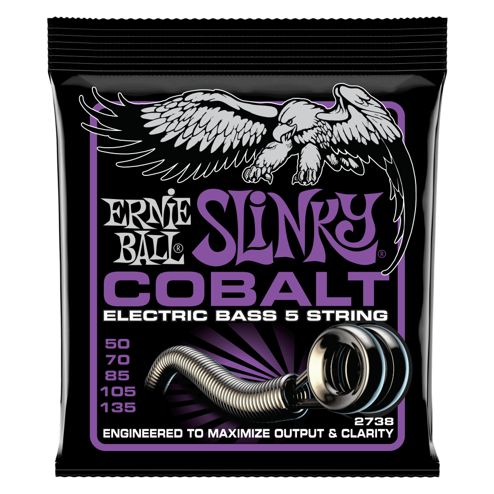 Ernie Ball Power Slinky Cobalt 5-String Electric Bass Strings 50-135 Gauge