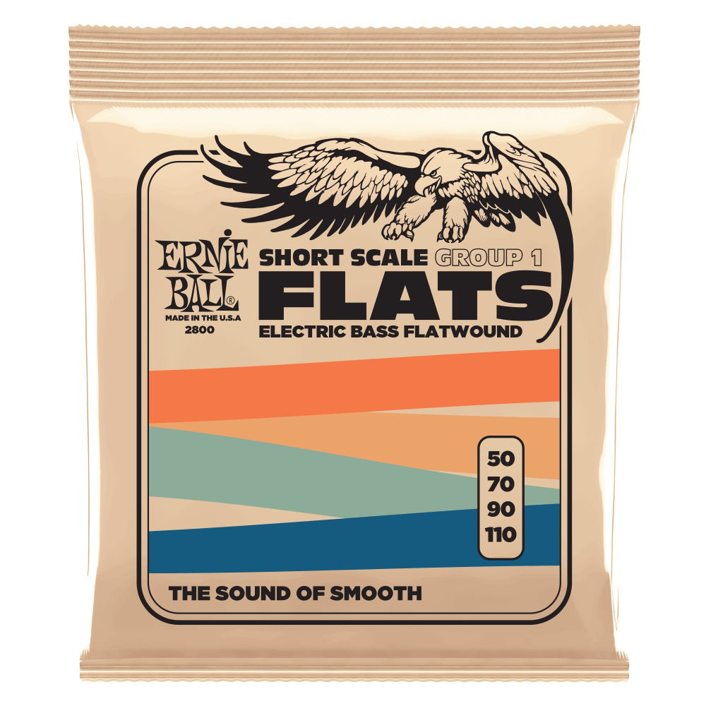 Ernie Ball Short Scale Flatwound Group 1 Electric Bass Strings - 50-110 Gauge