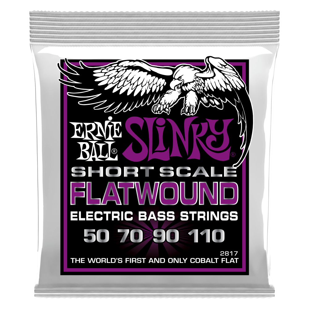 Ernie Ball Power Slinky Short Scale Flatwound Bass Strings, 50-110