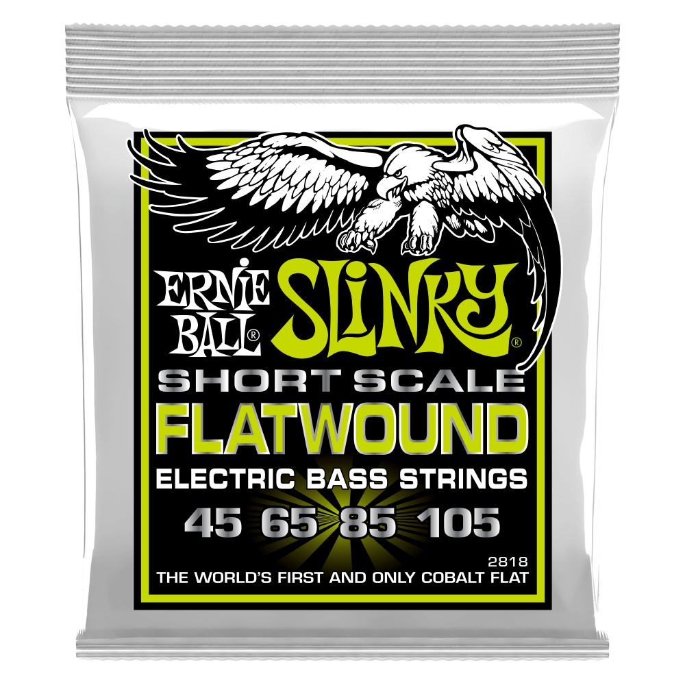 Ernie Ball Regular Slinky Short Scale Flatwound Bass Strings, 45-105