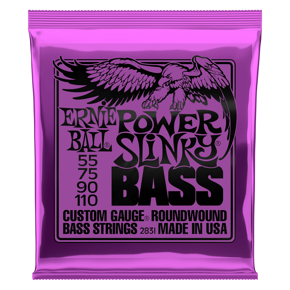 Ernie Ball Power Slinky Nickel Wound Electric Bass Strings 55-110 Gauge