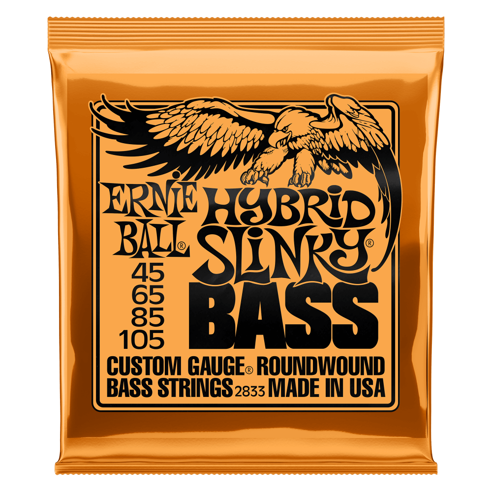 Ernie Ball Hybrid Slinky Nickel Wound Electric Bass Strings, 45-105 Gauge