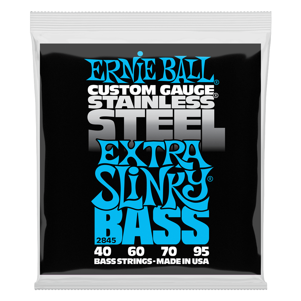 Ernie Ball Extra Slinky Stainless Steel Electric Bass String, 40-95 Gauge