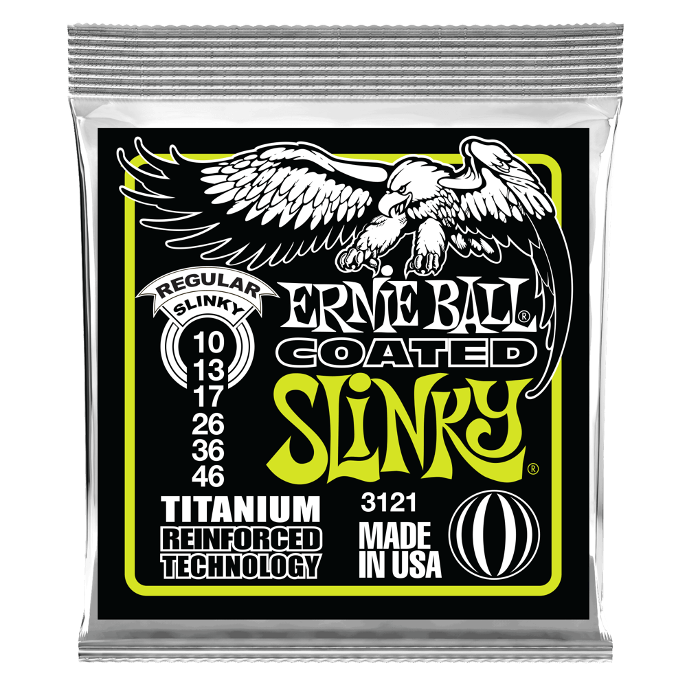 Ernie Ball Regular Slinky Coated Titanium RPS Electric Guitar Strings, 10-46 Gauge