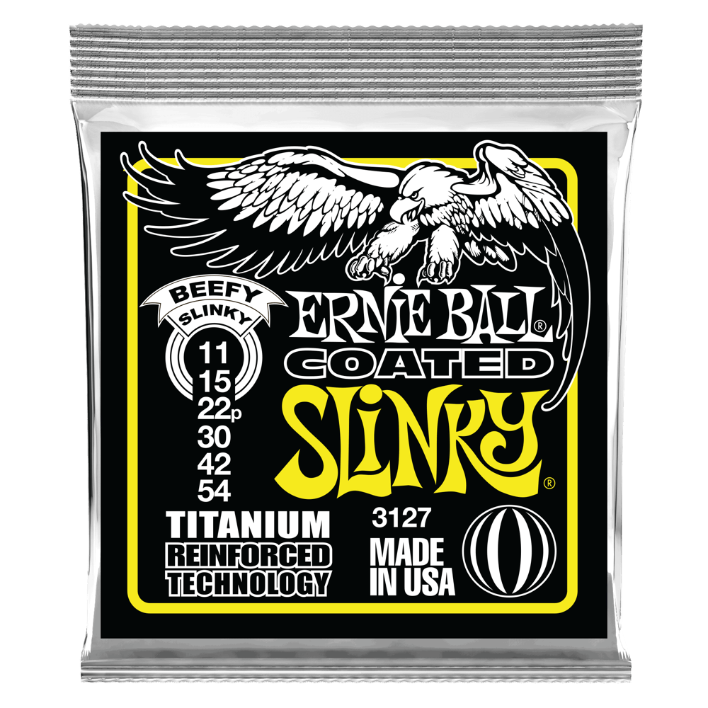 Ernie Ball Beefy Slinky Coated Titanium RPS Electric Guitar Strings, 11-54 Gauge