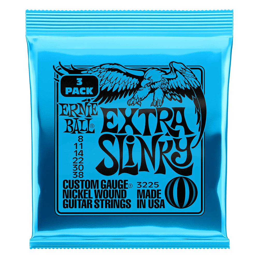 Extra Slinky Nckl Wnd Elec Gtr Strings 3 Pk 8 38