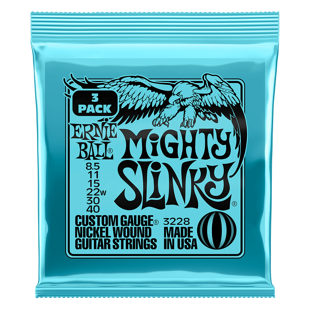 Mighty Slinky Nckl Wnd Elec Gtr Strings 3 Pk 8.5 40