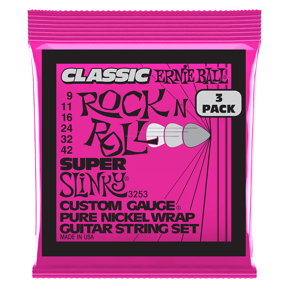 Super Slinky Classic RnR Pure Nckl Elec Gtr Strings  3 Pk 9 42