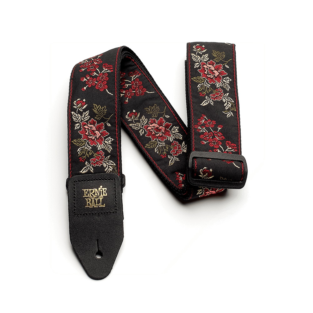 Ernie Ball Red Rose Jacquard Guitar Strap