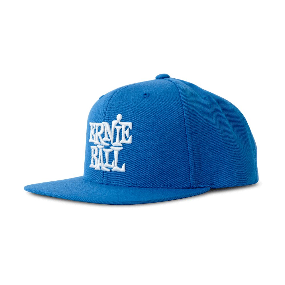 Blue with White Stacked Logo Hat