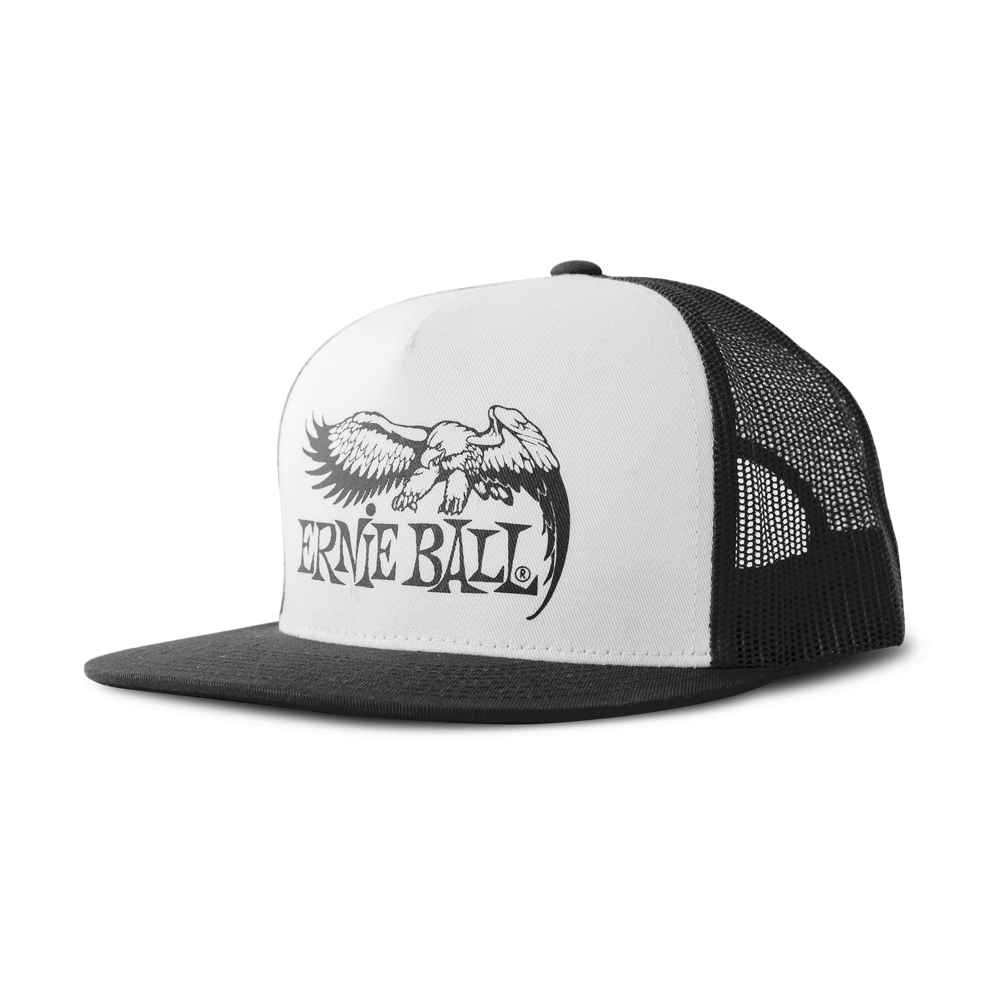 Black with White Front and Black Eagle Logo Hat