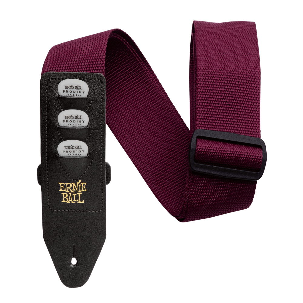 Ernie Ball Pickholder Polypro Strap - Burgundy