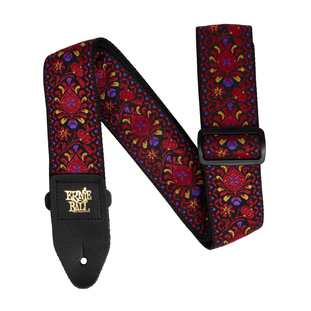 Classic Jacquard Guitar/Bass Strap - Crimson Royal Bloom