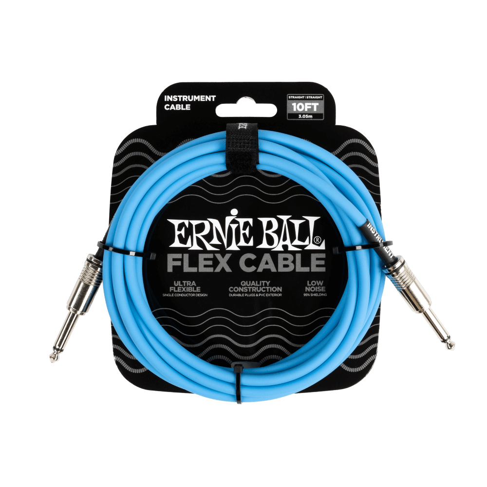 Ernie Ball Flex Instrument Cable Straight/Straight 10ft - Blue