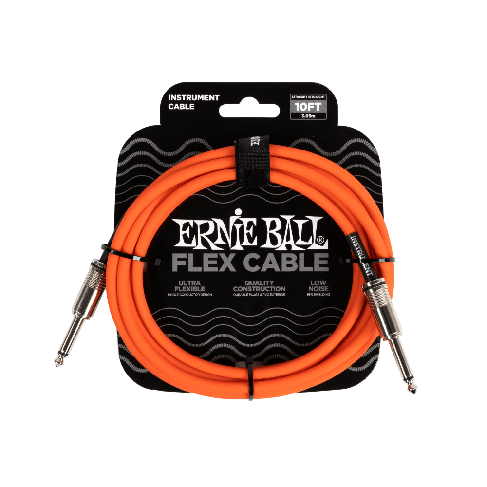 Ernie Ball Flex Instrument Cable Straight/Straight 10ft - Orange