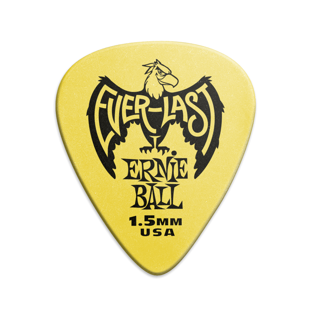 Ernie Ball 1.15 mm Everlast Picks 12 Pack, Yellow