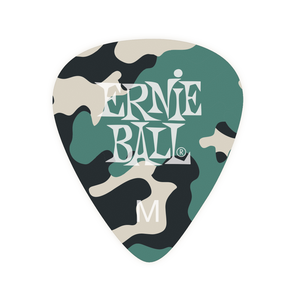 Ernie Ball Medium Camouflage Cellulose Picks 12 Piece Bag