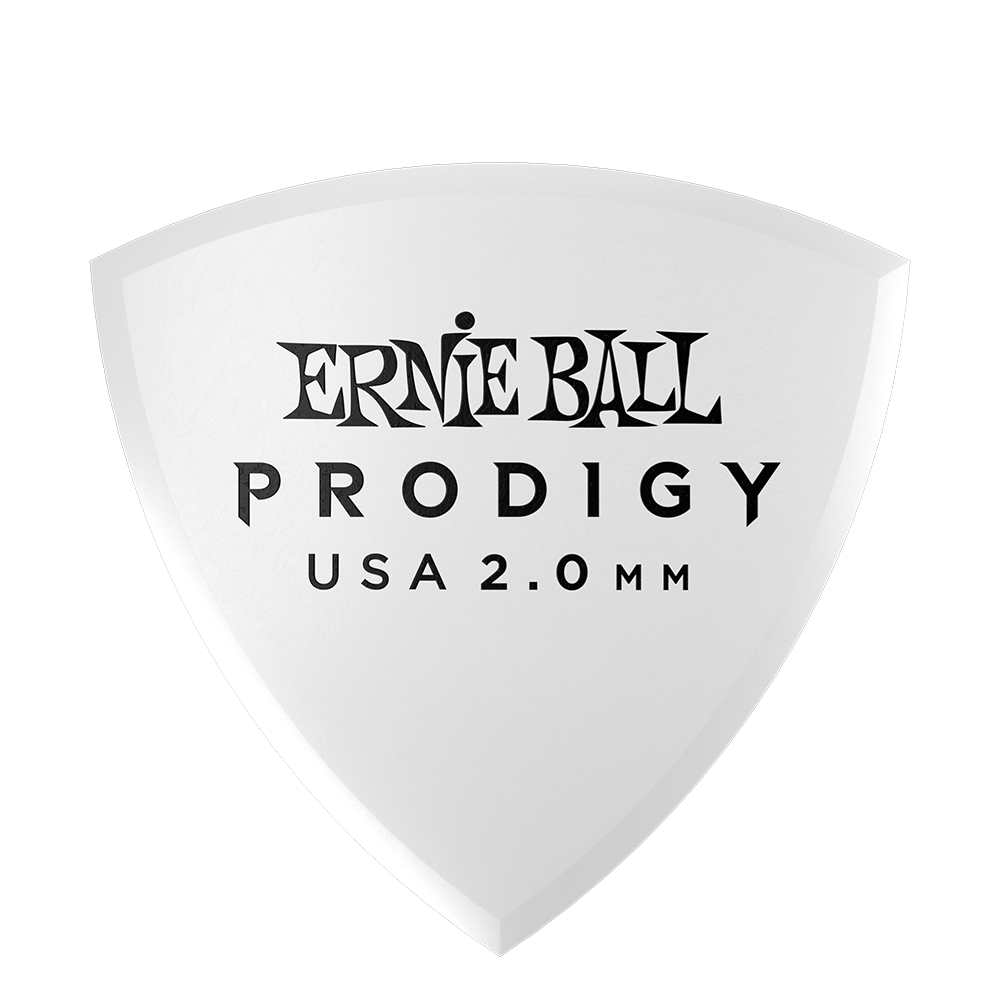 Ernie Ball 2.0 mm Shield Prodigy Picks 6 Pack, White